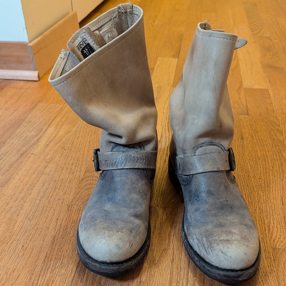 Frye Leather Combat/Moto Boots - Size 8.5B - Picture 2 of 9